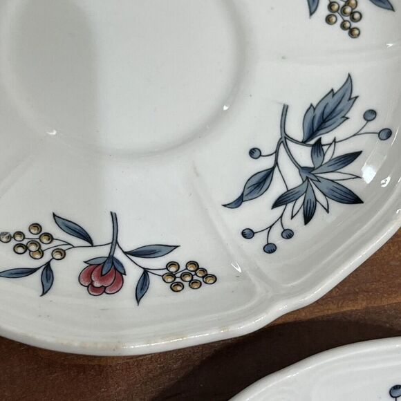 Set Of 6 Wedgwood Williamsburg Potpourri Saucers For Footed Cups 5-3/4" *FLAWED - Picture 2 of 15